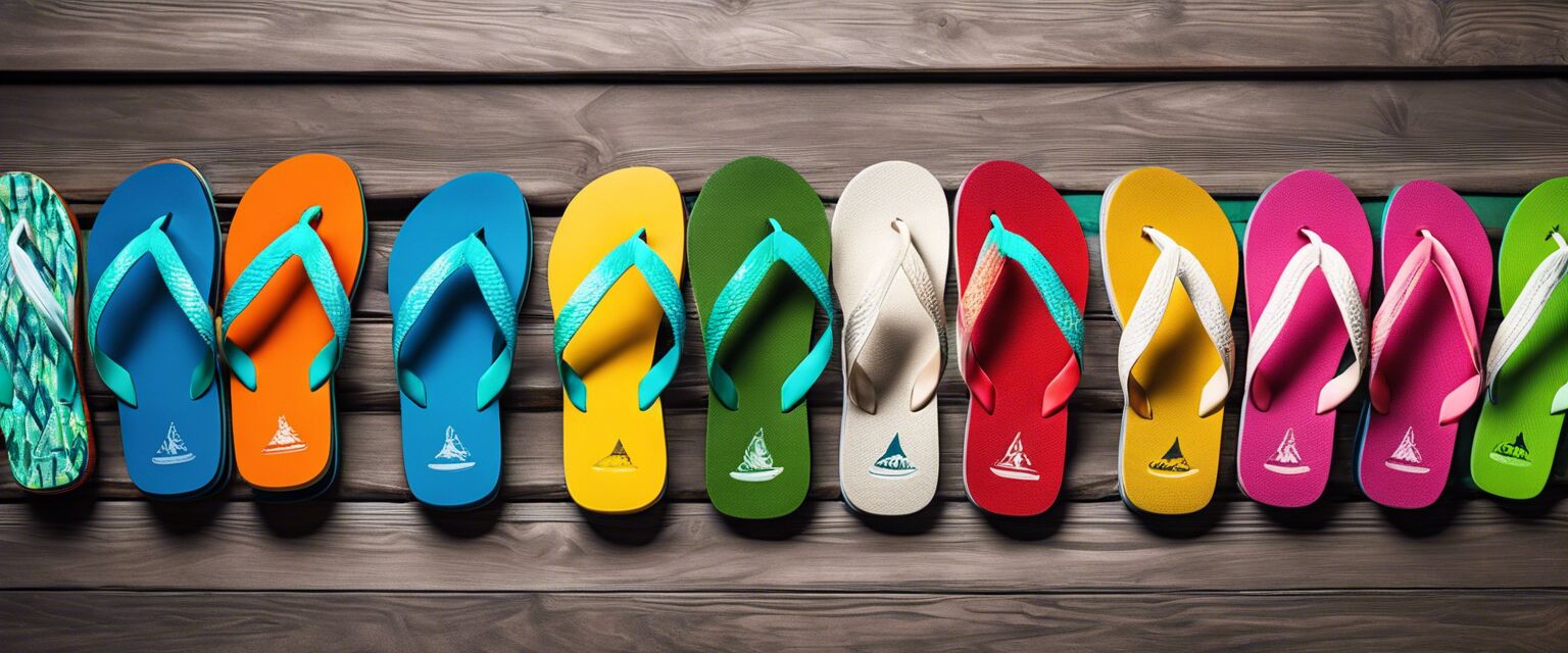 Colorful Sanuk flip flops