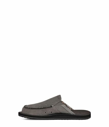 Gray slip-on shoe with black sole