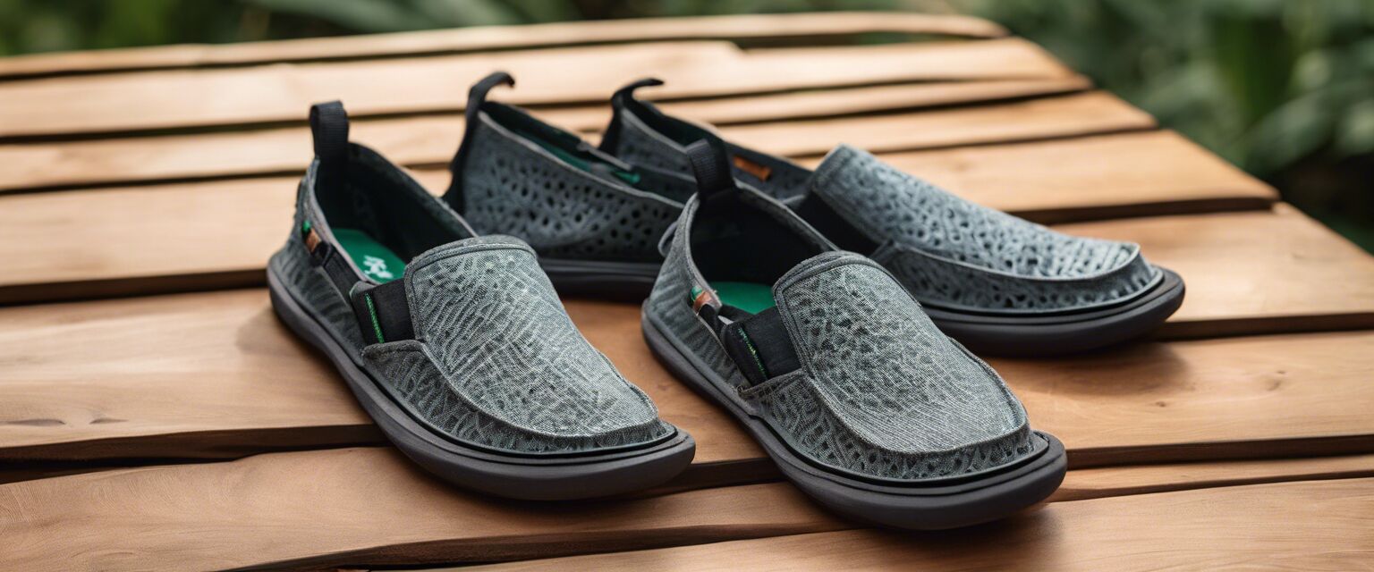 Sanuk slip-ons in nature