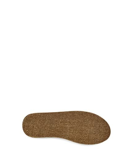 Brown woven fabric shoe sole on white background